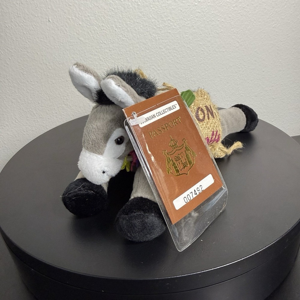 Donkey Plush with Kona Coffee Hawaiian Collectible Nwt